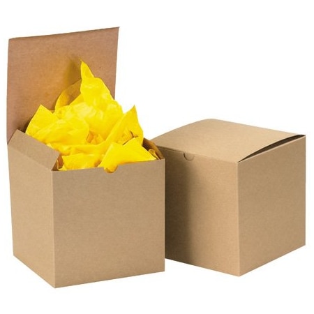 Bsc Preferred 6 x 6 x 6'' Kraft Gift Boxes, 100PK BUY00026938